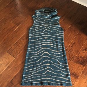 Cowl neck zebra striped dress